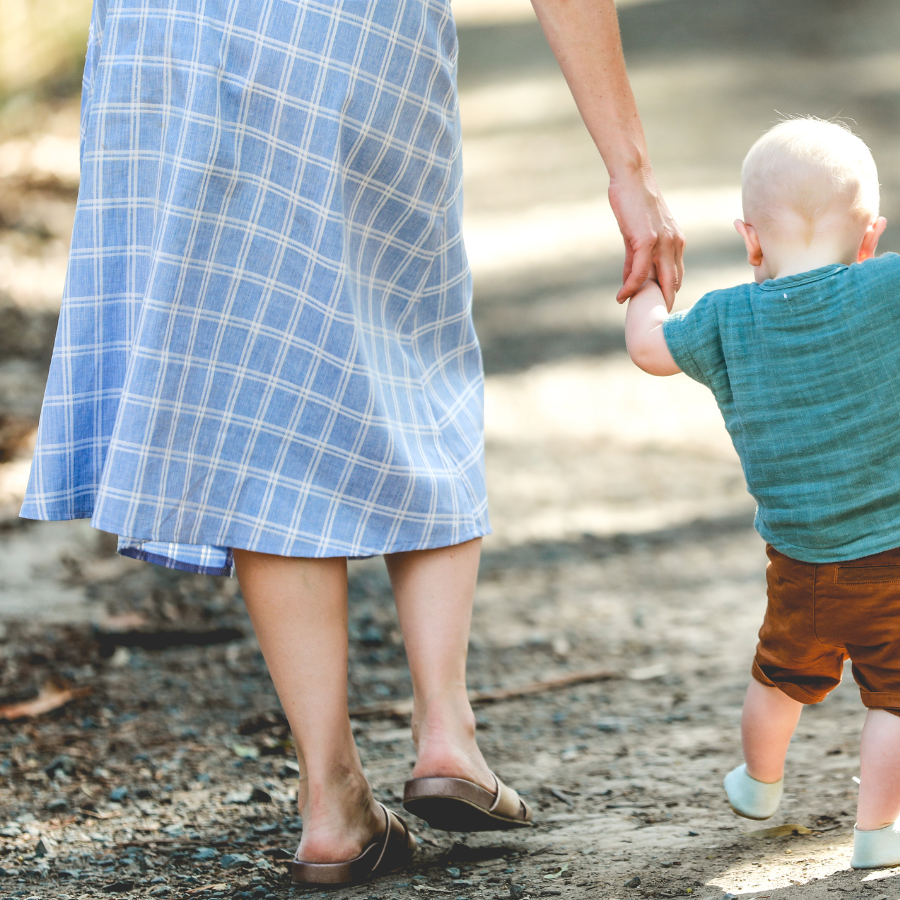 Laura Spencer with a child